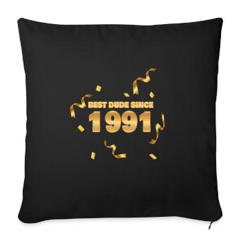 1991 - Sofa pillowcase 17,3'' x 17,3'' (45 x 45 cm) - black - Front