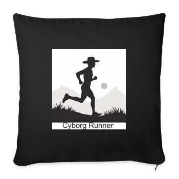 Cyborg Runner - Sofa pillowcase 17,3'' x 17,3'' (45 x 45 cm) - black - Front