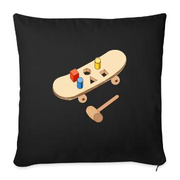 Skate skateboard blocks skittle board skate - Sofa pillowcase 17,3'' x 17,3'' (45 x 45 cm) - black - Front