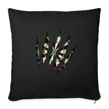 Dartscheibe - Sofakissenbezug 45 x 45 cm - Schwarz - Vorne