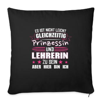 lehrerin - Sofakissenbezug 45 x 45 cm - Schwarz - Vorne