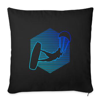 Kitesurfer Women Kitesurfing Kiting Kitesurfing - Sofa pillowcase 17,3'' x 17,3'' (45 x 45 cm) - black - Front