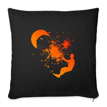 Kitesurf Kitesurf Kiting Kitesurfer Kitesurfer Kite - Sofa pillowcase 17,3'' x 17,3'' (45 x 45 cm) - black - Front