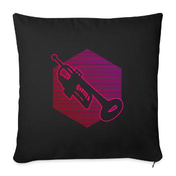 Trompete Trumpet Player Trompetenspieler - Sofa pillowcase 17,3'' x 17,3'' (45 x 45 cm) - black - Front