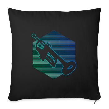 Men's Trumpet Playing Trumpet Trumpeter - Sofa pillowcase 17,3'' x 17,3'' (45 x 45 cm) - black - Front