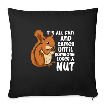 Eichhörnchen Squirrel All Fun And Games - Sofa pillowcase 17,3'' x 17,3'' (45 x 45 cm) - black - Front