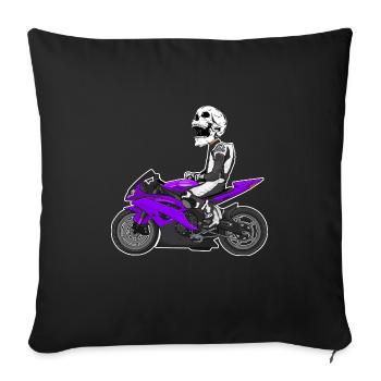 Motorcycle Lifestyle / Motorcycle / Motorcycle biker - Sofa pillowcase 17,3'' x 17,3'' (45 x 45 cm) - black - Front