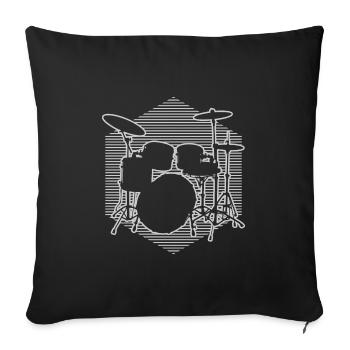 Drummer Women Drummer Percussionist - Sofa pillowcase 17,3'' x 17,3'' (45 x 45 cm) - black - Front