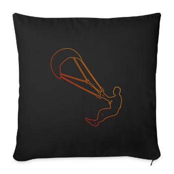 Kite Kitesurfer Kitesurfing Men Kite Kitesurf - Sofa pillowcase 17,3'' x 17,3'' (45 x 45 cm) - black - Front