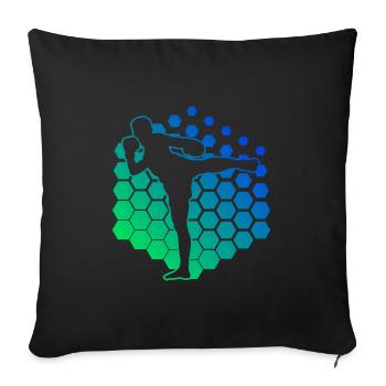 Boxe Thaï Boxeur Thaï Boxe Thaï Femmes Muay Thai - Housse de coussin décorative 45 x 45 cm - noir - Devant