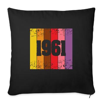 1961 - Sofa pillowcase 17,3'' x 17,3'' (45 x 45 cm) - black - Front