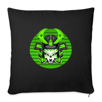 Kitsun Vaporwave Japanische Kami Vaporwave Kitsune - Sofakissenbezug 45 x 45 cm - Schwarz - Vorne