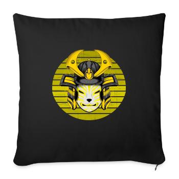 Kitsun Vaporwave Japonais Kami Vaporwave Kitsune - Housse de coussin décorative 45 x 45 cm - noir - Devant