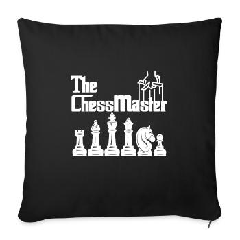 Lusitger Schachspieler Spruch I Schach - Sofakissenbezug 45 x 45 cm - Schwarz - Vorne