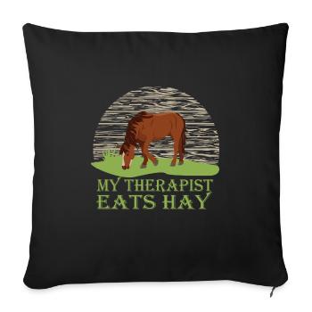 Schönes Reiten Pferde Spruch für Reiter - Sofakissenbezug 45 x 45 cm - Schwarz - Vorne