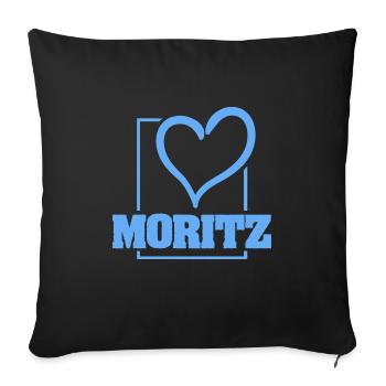 Gift for Moritz - Sofa pillowcase 17,3'' x 17,3'' (45 x 45 cm) - black - Front