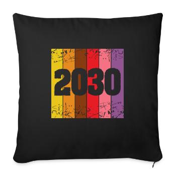 2030 - Sofa pillowcase 17,3'' x 17,3'' (45 x 45 cm) - black - Front