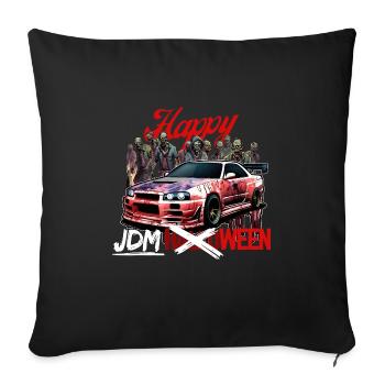 Jdm Halloween edition / Costume de mécanicien Tuning - Housse de coussin décorative 45 x 45 cm - noir - Devant
