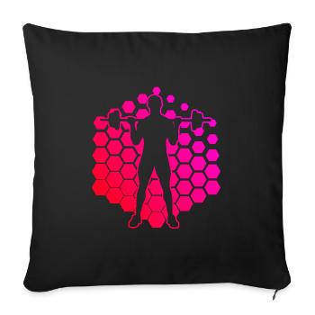 Men, Women, Endurance Training, Fitness, Cardio - Sofa pillowcase 17,3'' x 17,3'' (45 x 45 cm) - black - Front
