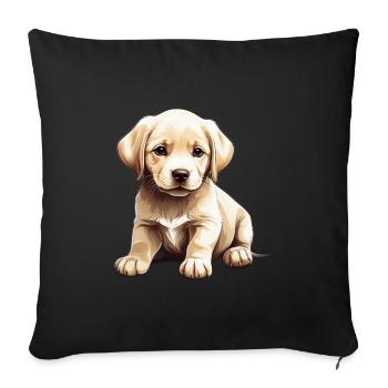 Mignon Labrador chiot femmes fille cadeau - Housse de coussin décorative 45 x 45 cm - noir - Devant