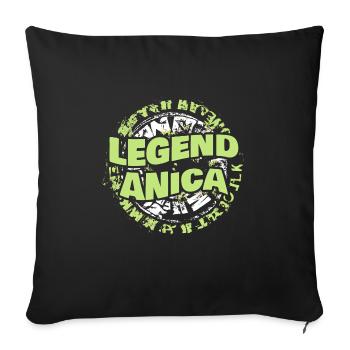 Mme Anica - Housse de coussin décorative 45 x 45 cm - noir - Devant