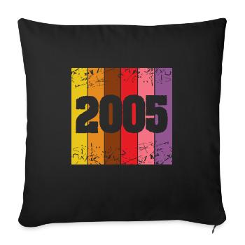 Né en 2005 - Housse de coussin décorative 45 x 45 cm - noir - Devant