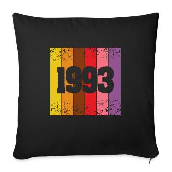 Né en 1993 - Housse de coussin décorative 45 x 45 cm - noir - Devant
