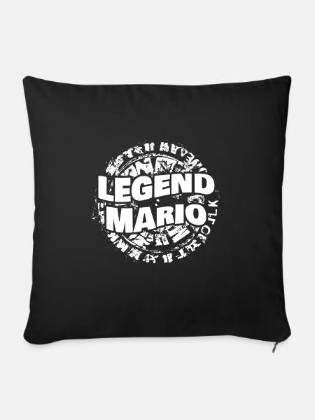 Mann Mario - Sofakissenbezug 45 x 45 cm - Schwarz