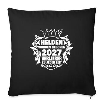 were built in 2027 - Sofa pillowcase 17,3'' x 17,3'' (45 x 45 cm) - black - Front
