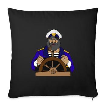 Captain - seafarer - Sofa pillowcase 17,3'' x 17,3'' (45 x 45 cm) - black - Front