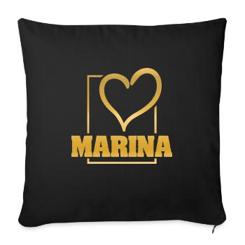 Love for Marina Heart Love - Sofa pillowcase 17,3'' x 17,3'' (45 x 45 cm) - black - Front