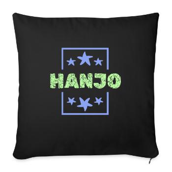 Hanjo comme prénom de garçon - Housse de coussin décorative 45 x 45 cm - noir - Devant