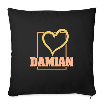 Cœur de Damien - Housse de coussin décorative 45 x 45 cm - noir - Devant