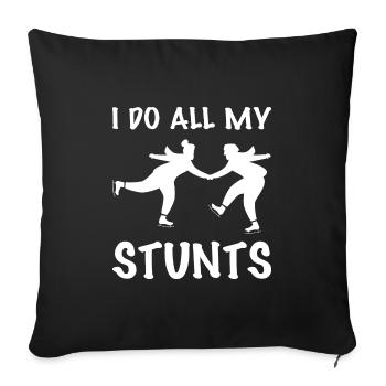 Patinage sur glace Patinage sur glace Patinage sur glace - Housse de coussin décorative 45 x 45 cm - noir - Devant