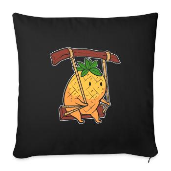 Ananas - Sofakissenbezug 45 x 45 cm - Schwarz - Vorne
