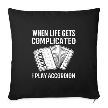 Accordion - Sofa pillowcase 17,3'' x 17,3'' (45 x 45 cm) - black - Front