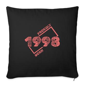 Idée cadeau 1998 - Housse de coussin décorative 45 x 45 cm - noir - Devant