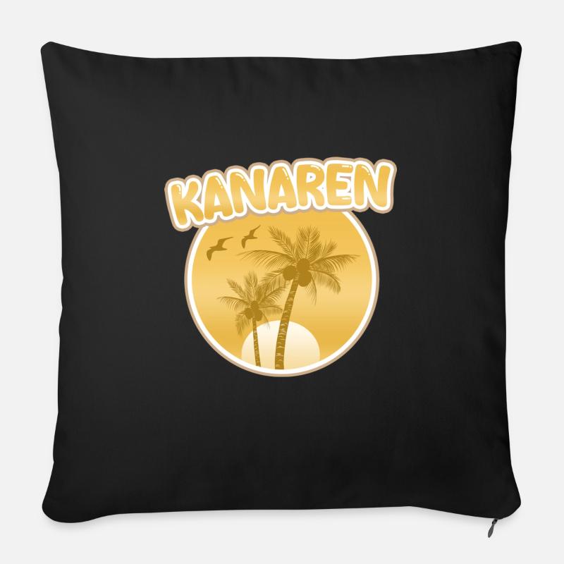 Urlaub Kanaren - Sofakissenbezug 45 x 45 cm - Schwarz