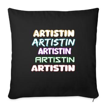 Artist as a job - Sofa pillowcase 17,3'' x 17,3'' (45 x 45 cm) - black - Front
