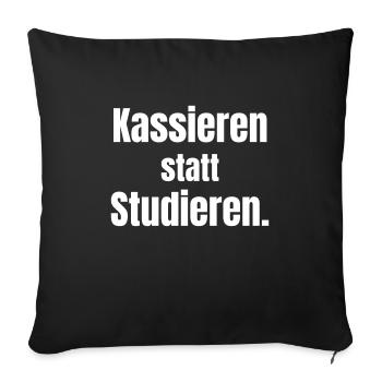 Encaisser au lieu d’étudier. - Housse de coussin décorative 45 x 45 cm - noir - Devant