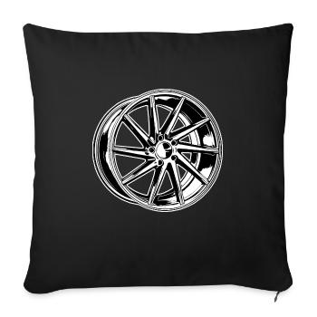 Jdm / Tuning / Turbocharger / Rims / Chiptuning - Sofa pillowcase 17,3'' x 17,3'' (45 x 45 cm) - black - Front