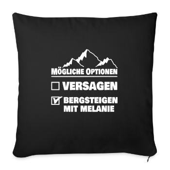 Bergsteigen mit melanie - Sofakissenbezug 45 x 45 cm - Schwarz - Vorne