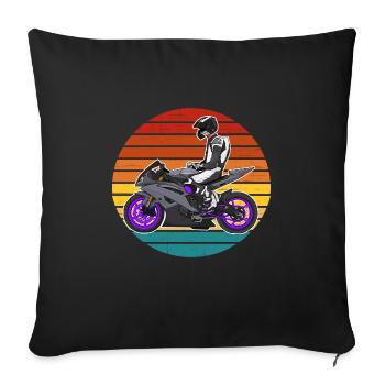 Motorcycle Lifestyle / Motorrad / Motorräder biker - Sofakissenbezug 45 x 45 cm - Schwarz - Vorne