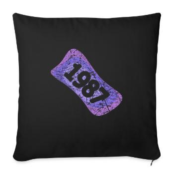 Réunion de classe 1987 - Housse de coussin décorative 45 x 45 cm - noir - Devant