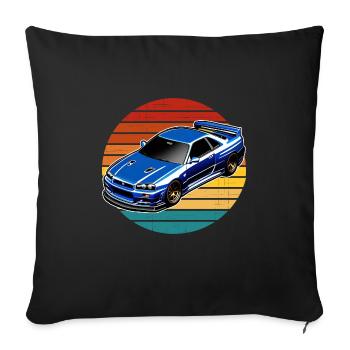 Jdm / Tuning / Turbocompresseur / Jantes / Chiptuning - Housse de coussin décorative 45 x 45 cm - noir - Devant