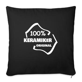 Geschenk für Keramiker - Sofakissenbezug 45 x 45 cm - Schwarz - Vorne