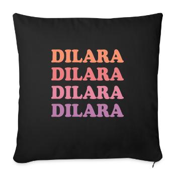 Dilara comme nom - Housse de coussin décorative 45 x 45 cm - noir - Devant