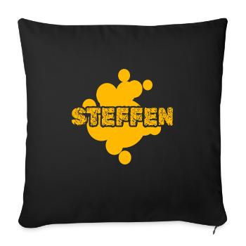 Geschenk für Steffen - Sofakissenbezug 45 x 45 cm - Schwarz - Vorne