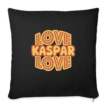 Prénom Kaspar - Housse de coussin décorative 45 x 45 cm - noir - Devant
