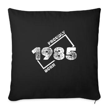 Né en 1985 - Housse de coussin décorative 45 x 45 cm - noir - Devant